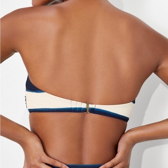 NWT Kate Spade Awning Stripe Bandeau Bikini Swimsuit Blazer Blue Size Small NEW - Picture 9 of 16